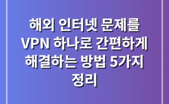 VPN 해외 인터넷 문제