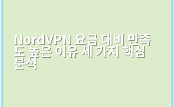 NordVPN 요금 대비 만족도 높은 이유 세 가지 핵심 분석 - 가장 중요한 핵심 키워드: **가격 대비 만족도**