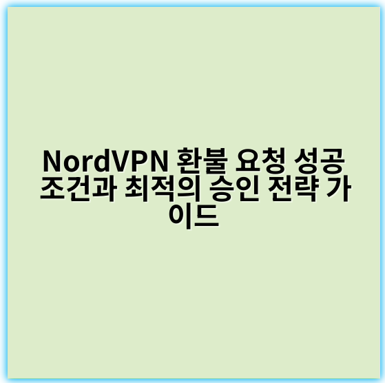 NordVPN 환불 요청 성공 조건과 최적의 승인 전략 가이드 - 투명성