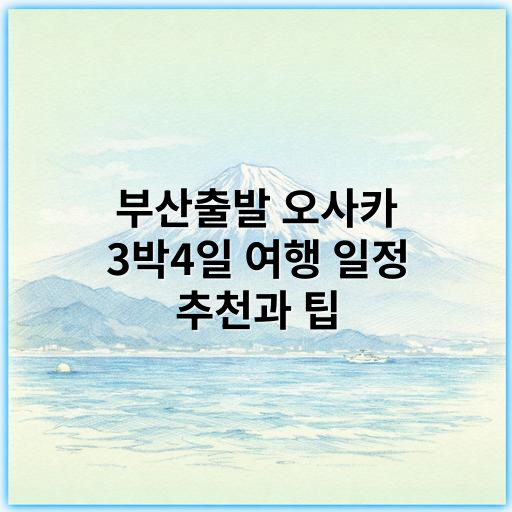 부산출발 오사카 3박4일 여행 일정 추천과 팁 - 핵심 키워드: 오사카 관광지