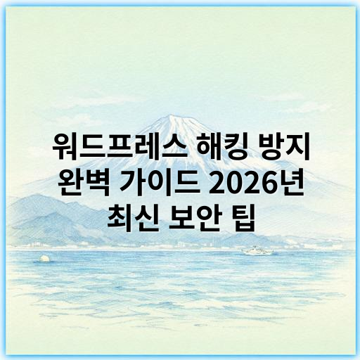 워드프레스 해킹 방지 완벽 가이드 2026년 최신 보안 팁 - 보안