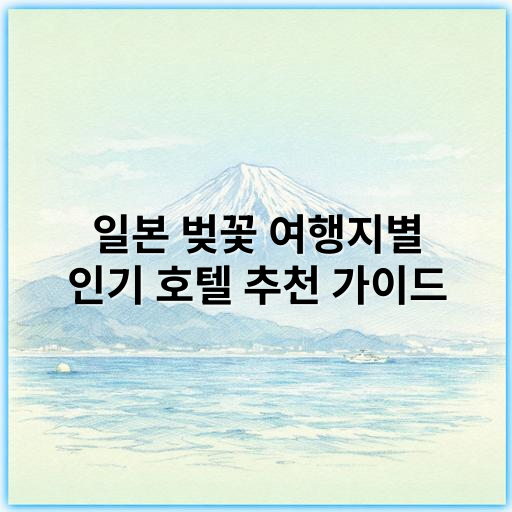 일본 벚꽃 여행지별 인기 호텔 추천 가이드 - 벚꽃 여행지 호텔 추천에서 가장 중요한 핵심 키워드는 **"경관"**입니다.