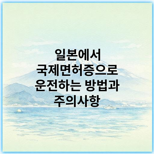 일본에서 국제면허증으로 운전하는 방법과 주의사항 - 핵심 키워드: 국제면허증인증